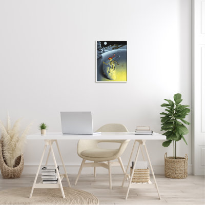 " Nighttime Moon Skiing Skeleton Winter Snow Slope " by Chris Miles