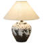 Lampes de table en céramique à base de porcelaine noire et blanche 15,75 po à 1 lumière avec abat-jour en tissu Birdsboro-1580389615