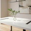 Alz Dining Table, 66 Inch White High Gloss Top, Modern Sleek Black Frame