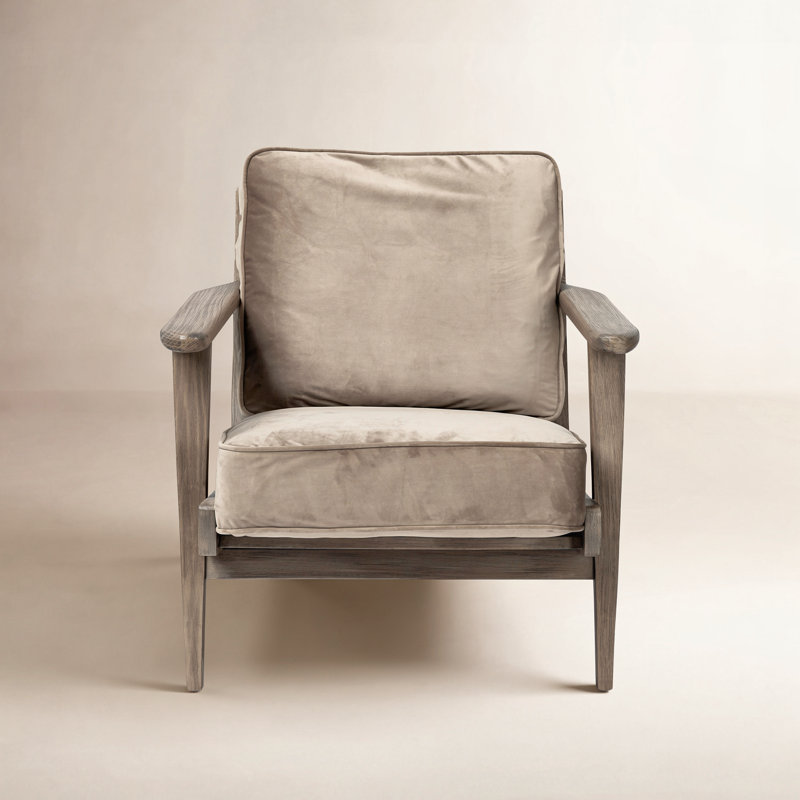 Roxy Upholstered Armchair, Light Olive Velvet
