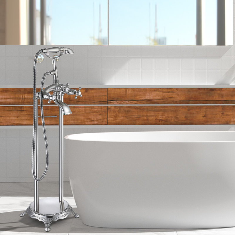 Floor Tub Spout, Brushed Nickel