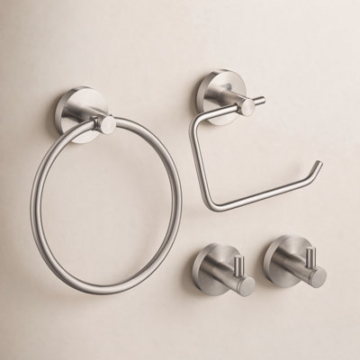 Circular 4-Piece Bathroom Hardware Set