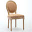 Chaise de salle à manger avec cadre en bois massif de style français et toile de lin antique, parfaite pour les sièges élégants et confortables