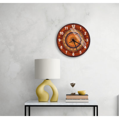 Horloge murale rustique en verre trempé Mandala