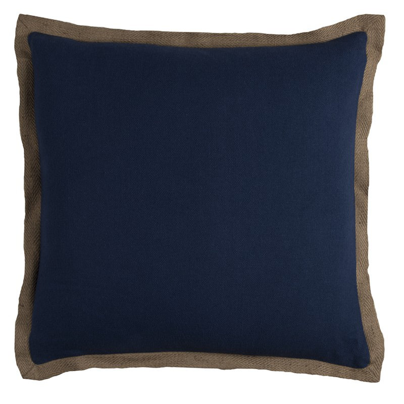 Jute Throw Pillow, Dark Navy