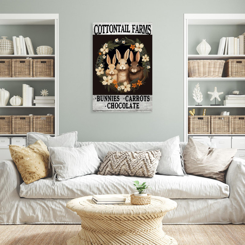 «Laiken Rabbit Cottontail Farms on Canvas», impression, H 36 po x l 24 po x P 1,25 po