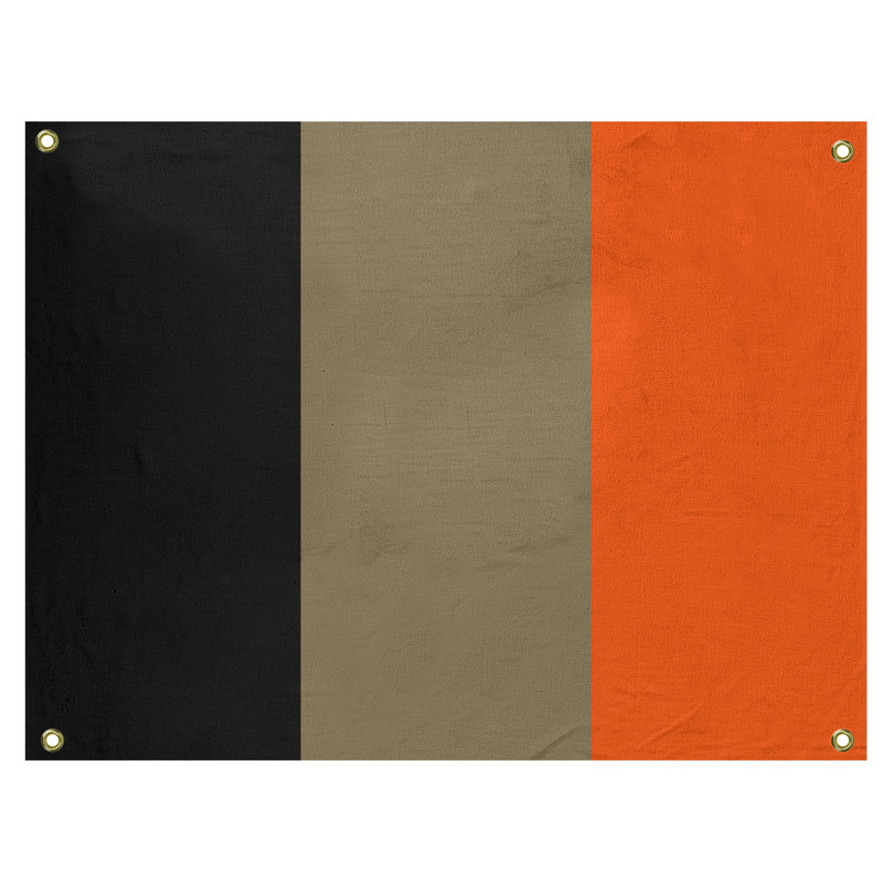Tapisserie de polyester Anaheim, H 59 po x l 80 po x P 2 po, Noir / doré métallique / orange