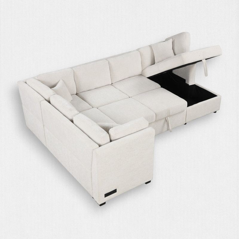 4-Piece 108.6'' Upholstered Chenille U-Shape Sectional