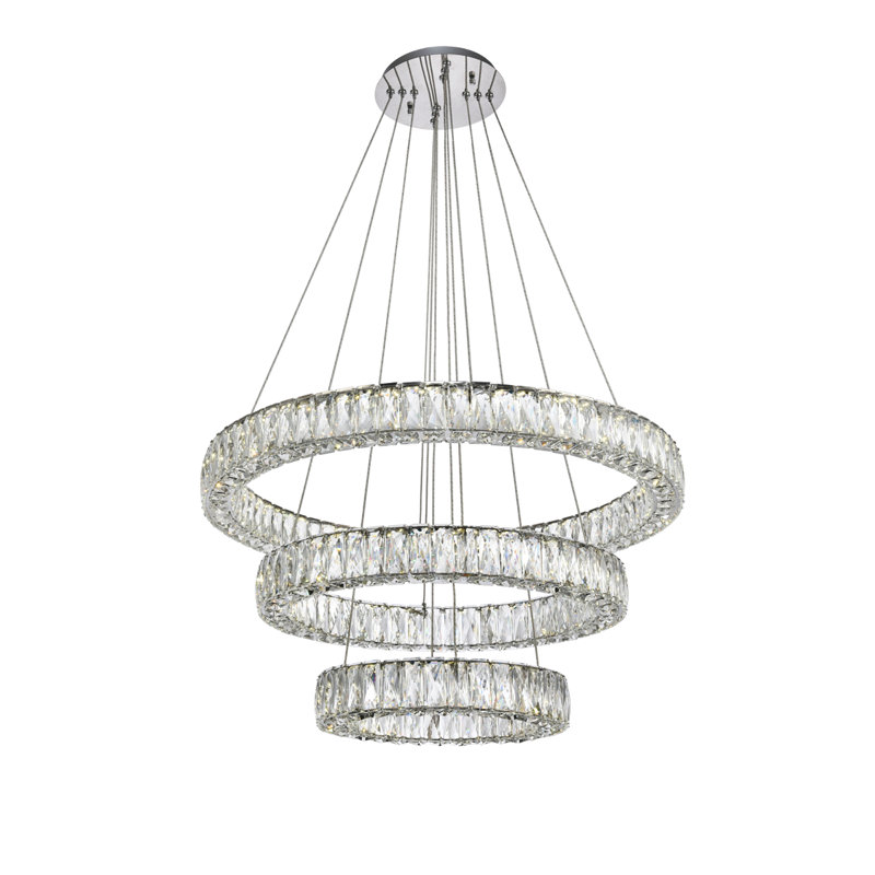 Maart Chandelier, Chrome, 21" H x 31.50" W x 31.50" D
