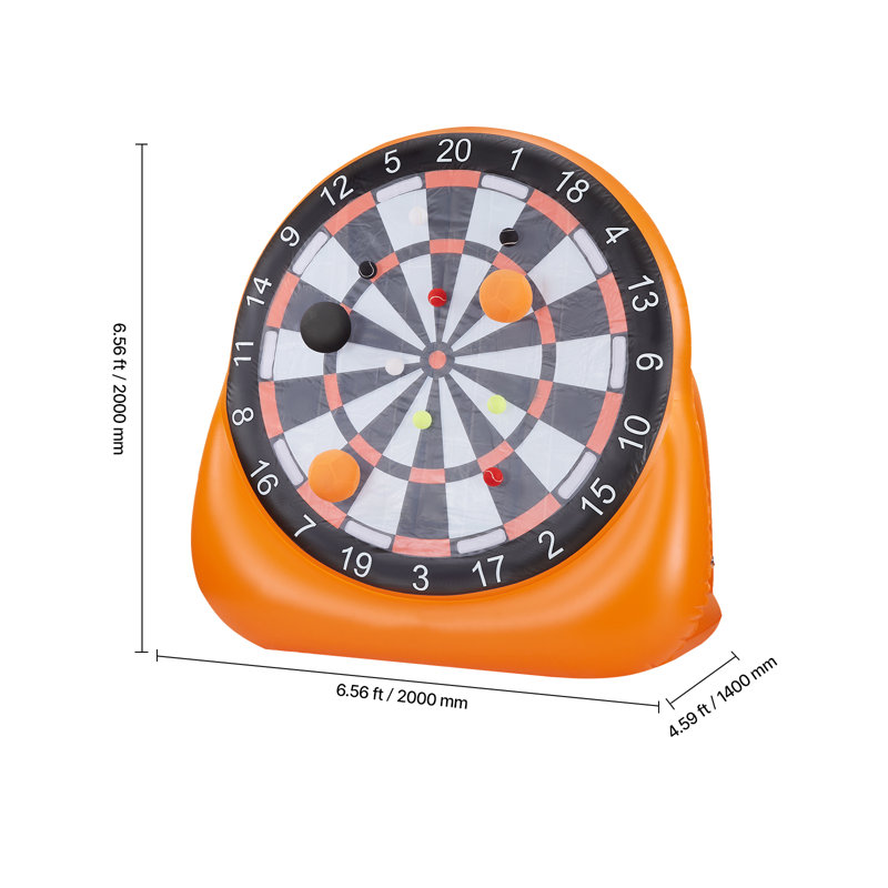Jeu de fléchettes de soccer gonflable de plus de 6 pi avec pompe de tennis 4 Kick Balls 12