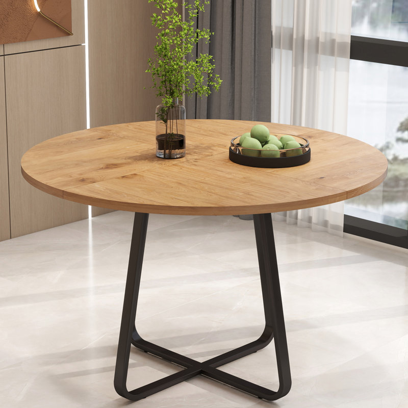 Table de salle à manger moderne moderne 43 po pour 4-6, table de cuisine en bois de style nordique, Wood