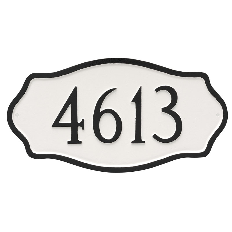 Hampton Address Plaque Frame, White/Black, Yes