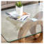 Table basse moderne moderne avec plateau en verre trempé et base en bois emboîtable pour le salon
