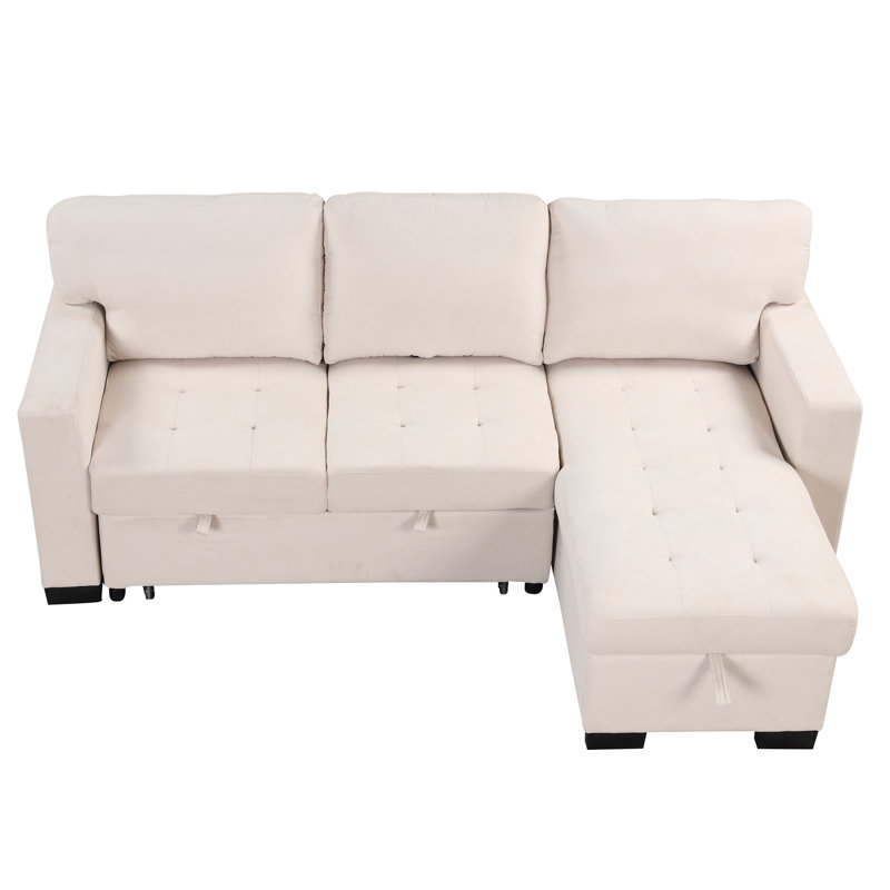 Canapé rembourré Darlinda, Beige Velvet