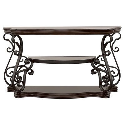 Gretta Merlot 2-Shelf Sofa Console Table