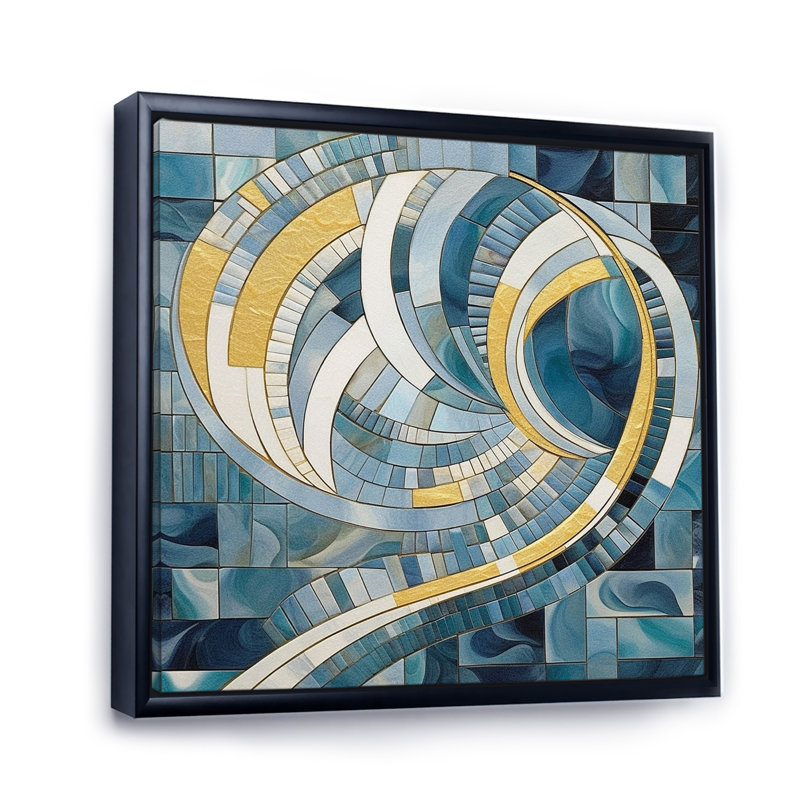Or construisant des royaumes bleus II, H 24 po x l 24 po x P 1 po, Cadre flottant noir