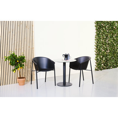 Lofties 2 - Person Metal Patio Dining Set with Round Table