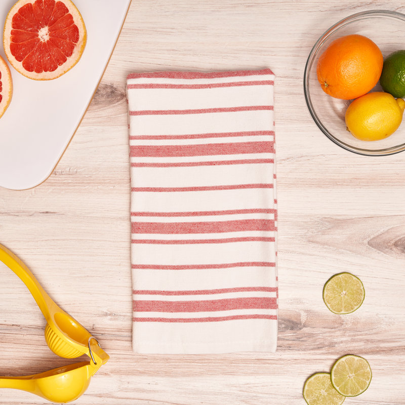 Nautica 100% Cotton 3 Piece Dish Cloth Set, Red