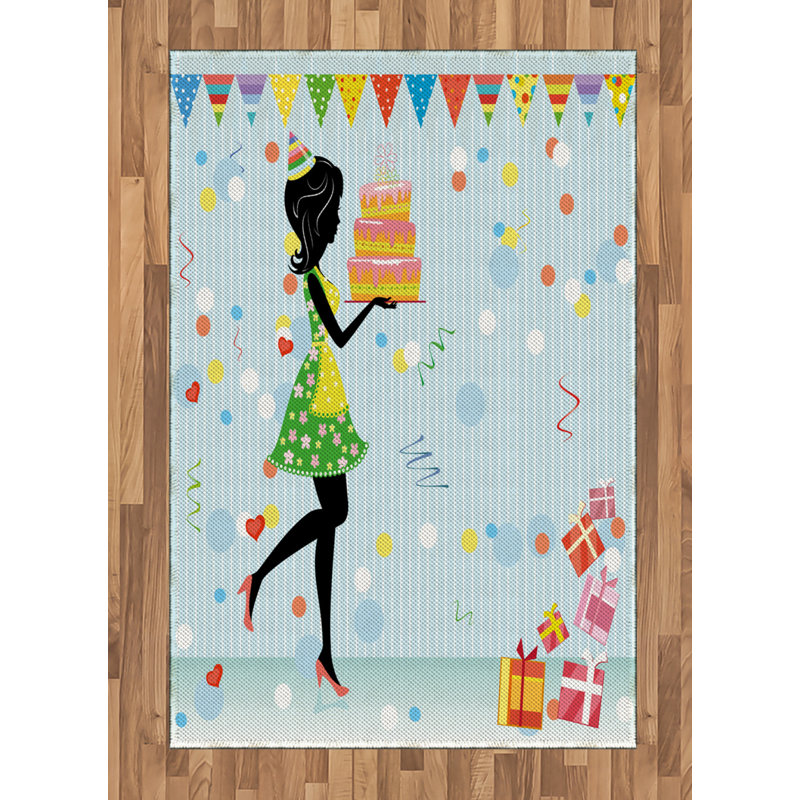 Tapis décoratif en fibres à haute densité Fun Fun, Rectangle— 4 pi x 5 pi 8 po