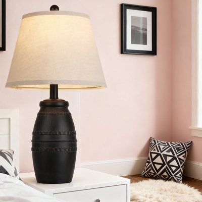 Farmhouse Table Lamps Set Of 2, Vintage Rustic Nightstand Lamps With Linen Shade, 21.5 Inch Modern Bedside Lighting For Living Room, Bedroom, And Office Home Decor