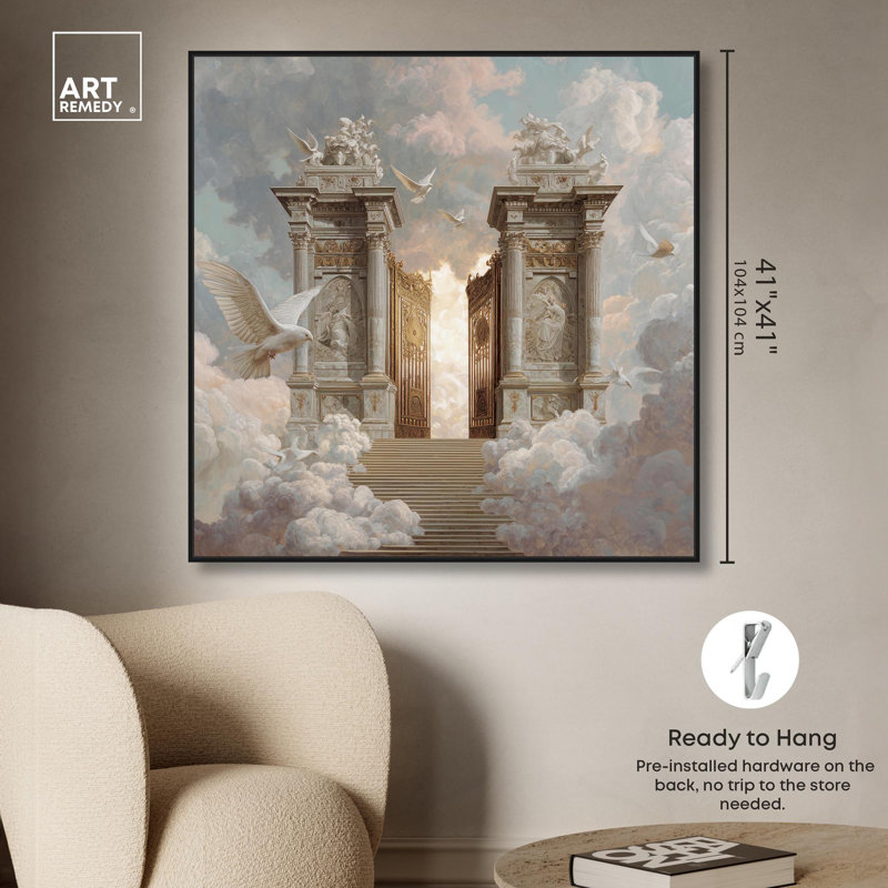 Cieux, portes, reproduction d'art sur toile par Art Remedy, H 12 po x l 12 po, Structure noire