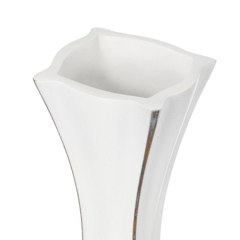  Bouchet 26" Tall Handmade Whimsical Gourd White Floor Vase, 26.5" H x 7.75" W x 7.75" D