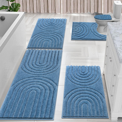 Absorbent Bath Mat Bathroom Rug (Set of 5)