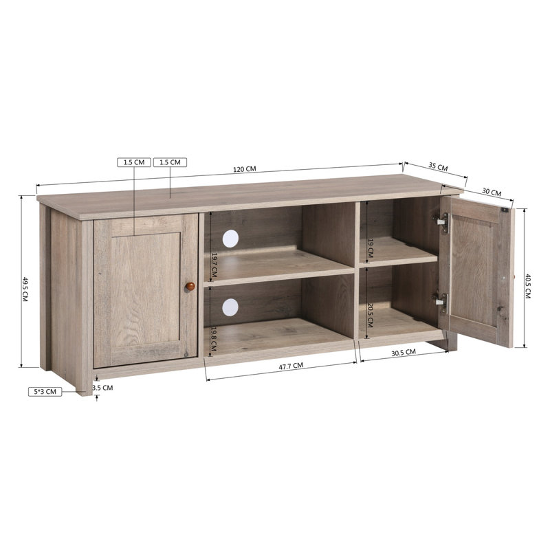 Hegland TV Stand for TVs up to 43", Light Oak