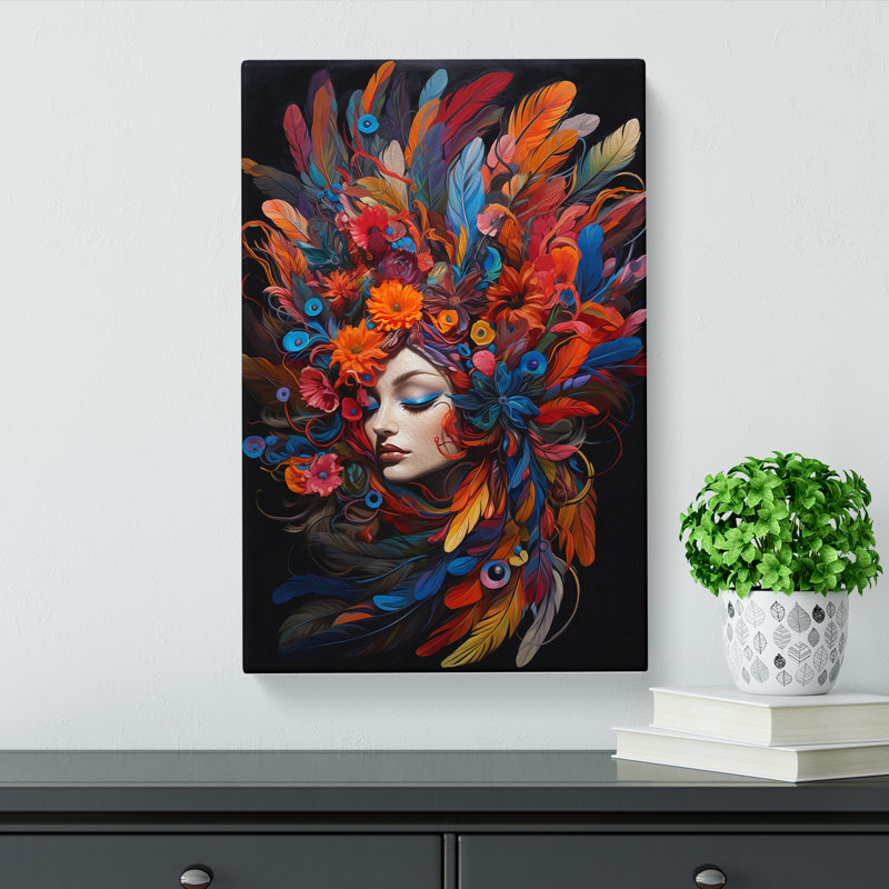 Feather Neo-Plasticism No.2 - Wrapped Canvas Print, 60cm H x 40cm W x 3cm D