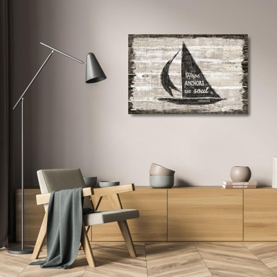 «Red Barrel Studio®», art sur toile tendue par la galerie Sue: Driftwood Coast Scripture II