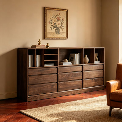 American-style low bookcase for living room