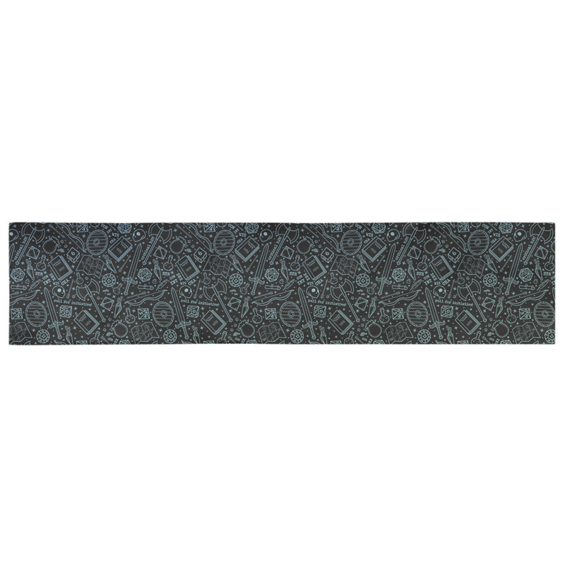 Chemin de table géométrique avicia, 72 po x 16 po, Bleu / dégradé rose, 100 % coton