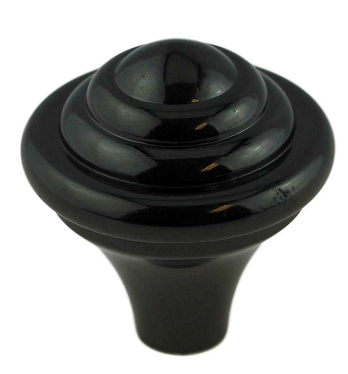 (Paquet de 5) Dôme central de 1-1 / 4 po et anneaux à poignée nickel noir