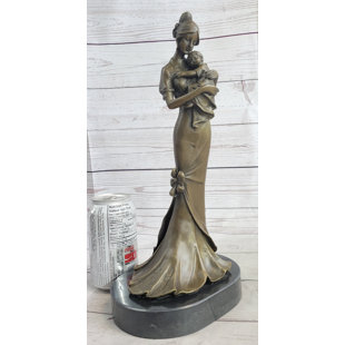 Woodbridge Mother Holding Baby Child Bronze Statue Sculpture Figure Original Vitaleh 14 Inches X 7 Inches