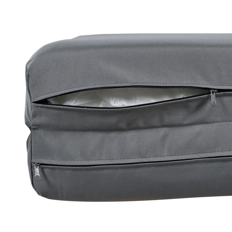 Lit de jardin avec rideaux pour l'extérieur, Gris, Beige