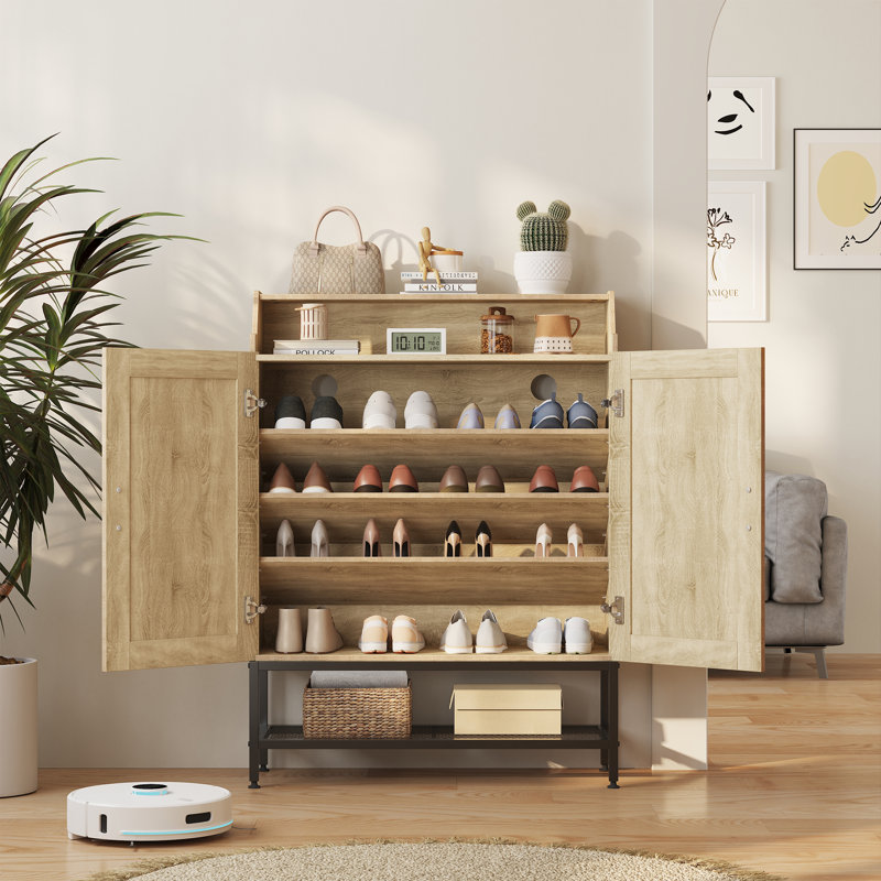 16 Shoe Storage Cabinet With Rattan Doors Storage Entryway Hallway