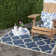 Kenny Hooked Navy/Beige Indoor/Outdoor Rug