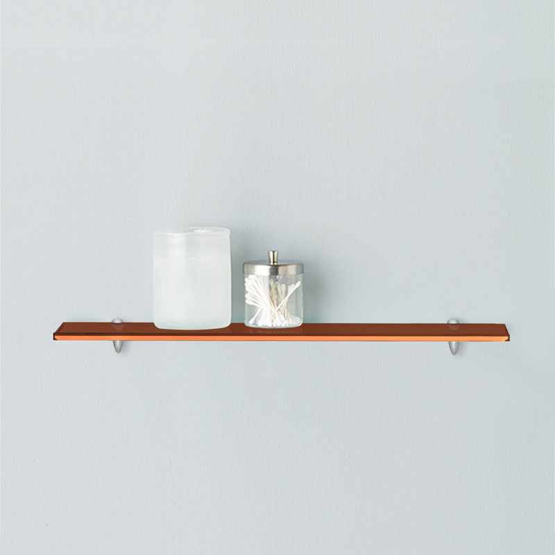 Glass Accent Shelf with Adjustable Shelves, 0.38" H x 24" W x 6" D, Bronze