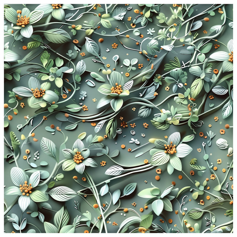 Floral Leafy Vines Double Sided Throw Pillows, 16 x 16 inches