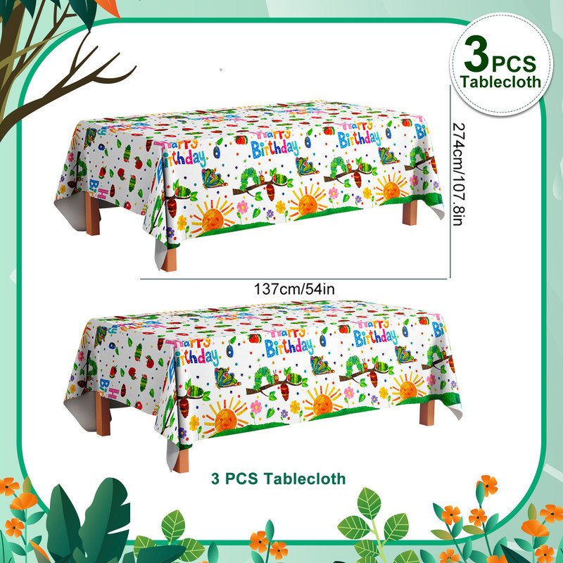 Articles de fête The chenille très affamés, nappe 3 pièces