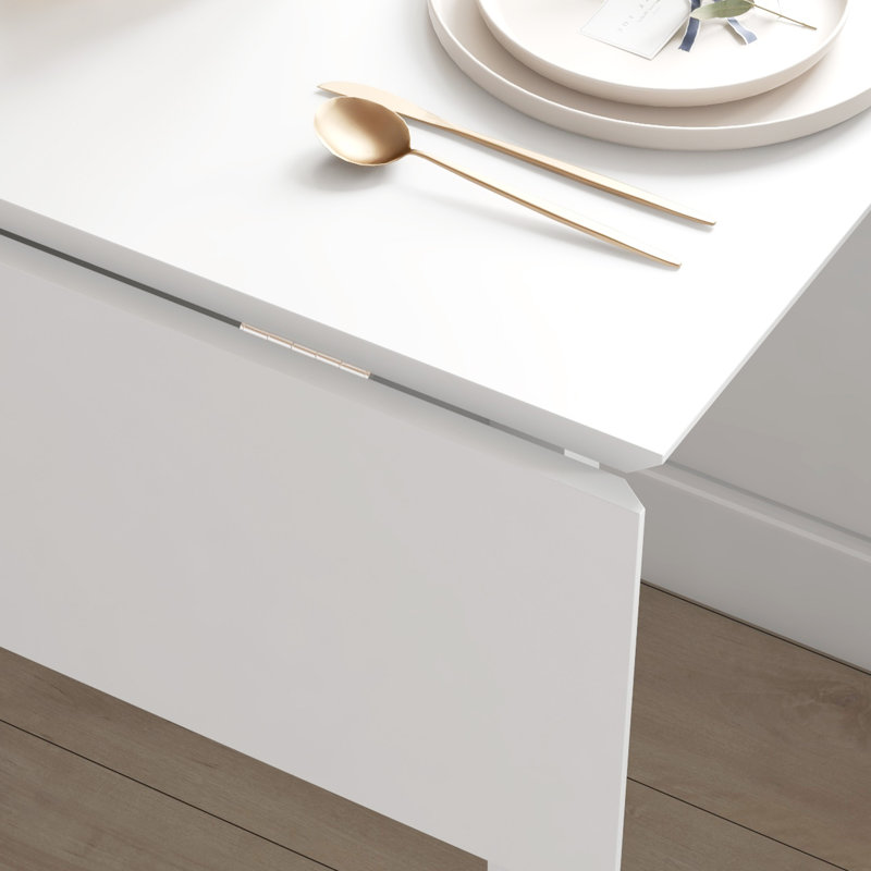 Olujimi 110cm Solid Wood Rectangular Folding Table, White
