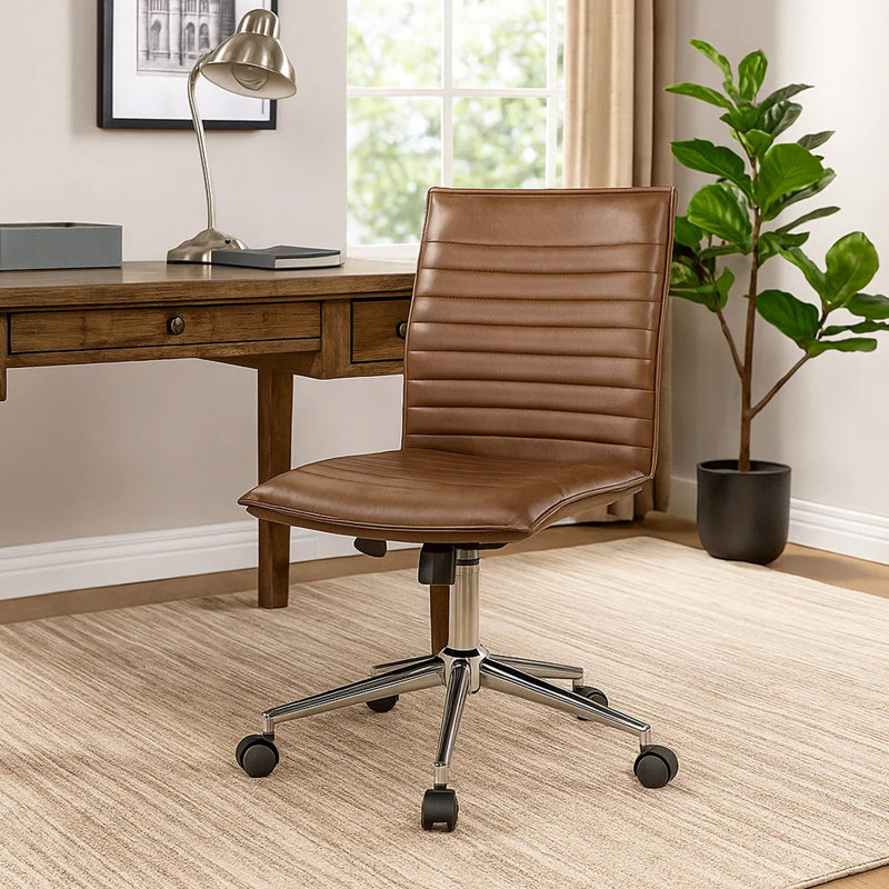 Fauteuil roulant sans accoudoirs de qualité commerciale avec base chromée Herry, Brun