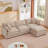  3-Seater Modular L-Shaped Chenille Sectional Sofa with Removable Ottoman - Coffee-1203852881