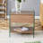 Drawer nightstand: mdf surface with stickers, tempered glass sides, sleek design, efficient storage for bedroom (108 characters)-113728784