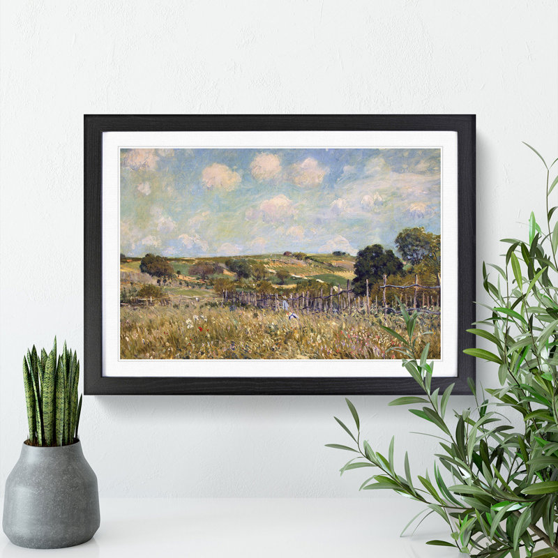 The Meadow by Alfred Sisley - Framed Print, 48cm H x 65cm W x 2cm D, Black Framed