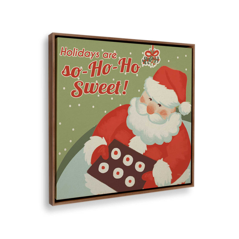 «50s Christmas II Square» par Wellington Studio, reproduction d'art, L 20 po x H 20 po, Brun, Toile avec cadre