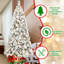 Arbre de Noël 4 pi avec 150 lumières à DEL blanc chaud - 350 pointes, PVC enneigé et branches à aiguilles dures, conception à charnières pour une installation facile, support en métal robuste - arbre de vacances complet et réaliste-2109429065