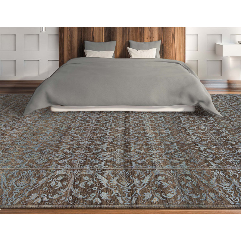 Neo Villa Oriental Area Rug in Charcoal/Blue