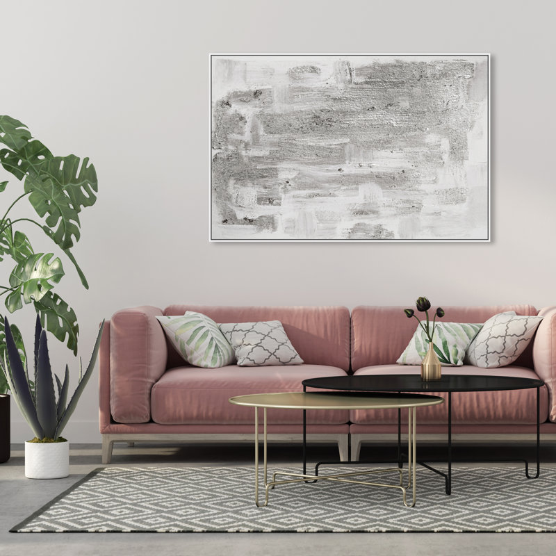 Pure Love - peinture sur toile, Cadre flottant blanc, H 36 po x l 54 po