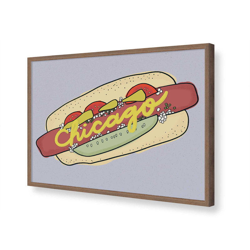 «Chicago Hot Dog» par Deny Designs, reproduction d'art, 30 x 40, Brun, Impression encadrée